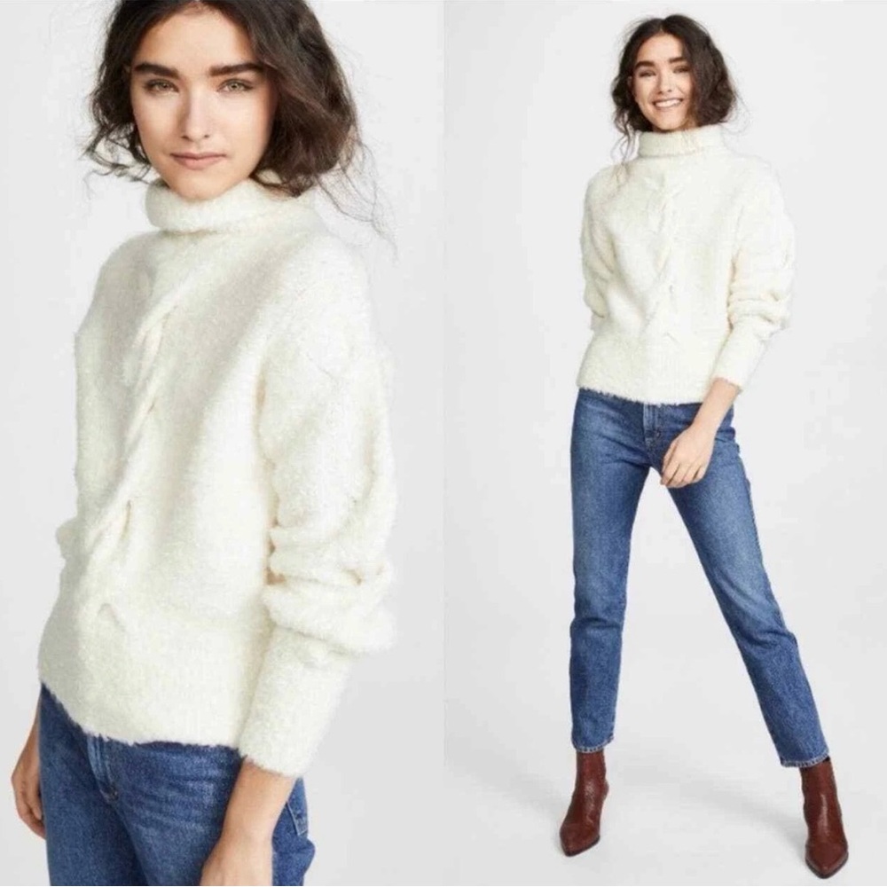 Theory Cream Turtleneck Sweater